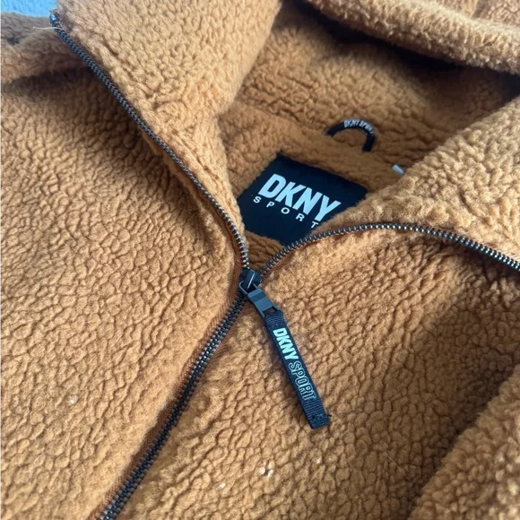DKNY Tan Sherpa Puffer Jacket - Picture 5 of 7